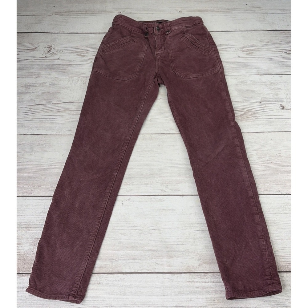 American Eagle Outfitters Women's 2 Burgundy Stretch Corduroy Chino Skinny Pant